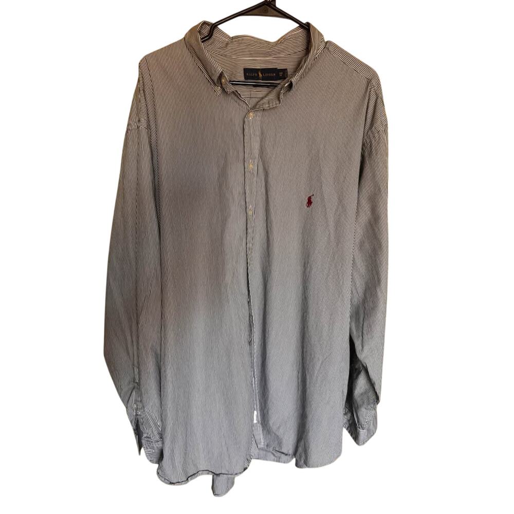 Ralph Lauren Classic Fit Men’s 3XB Big Green White Stripe Button Down Shirt